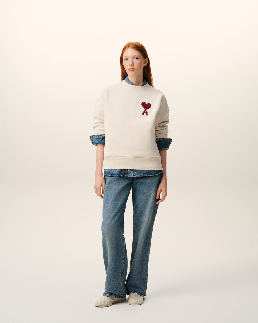 White Cotton Ami De Coeur Sweatshirt