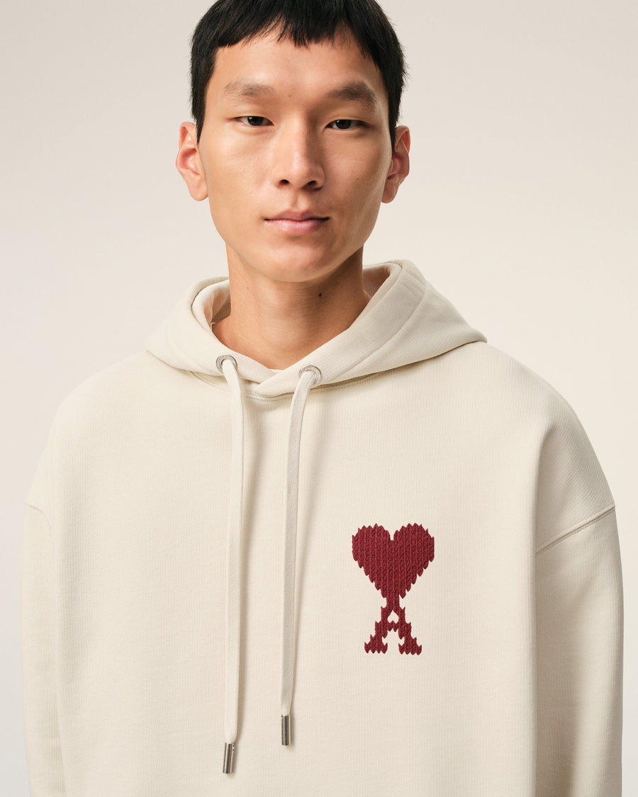 White Cotton Ami De Coeur Hoodie