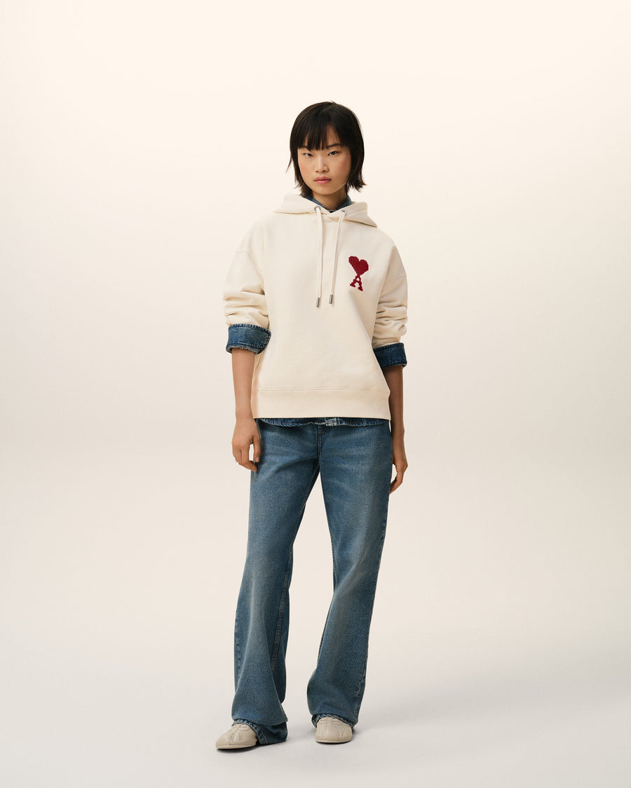 White Cotton Ami De Coeur Hoodie