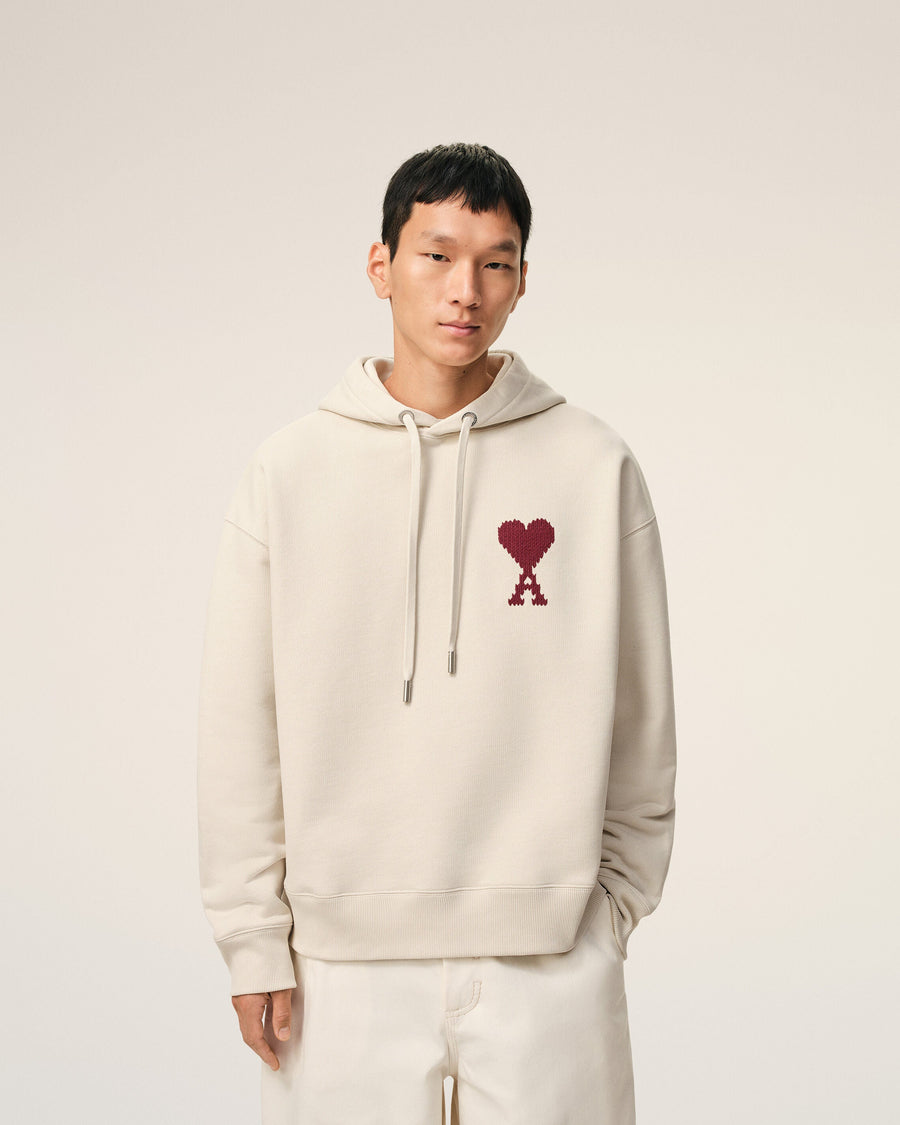 White Cotton Ami De Coeur Hoodie