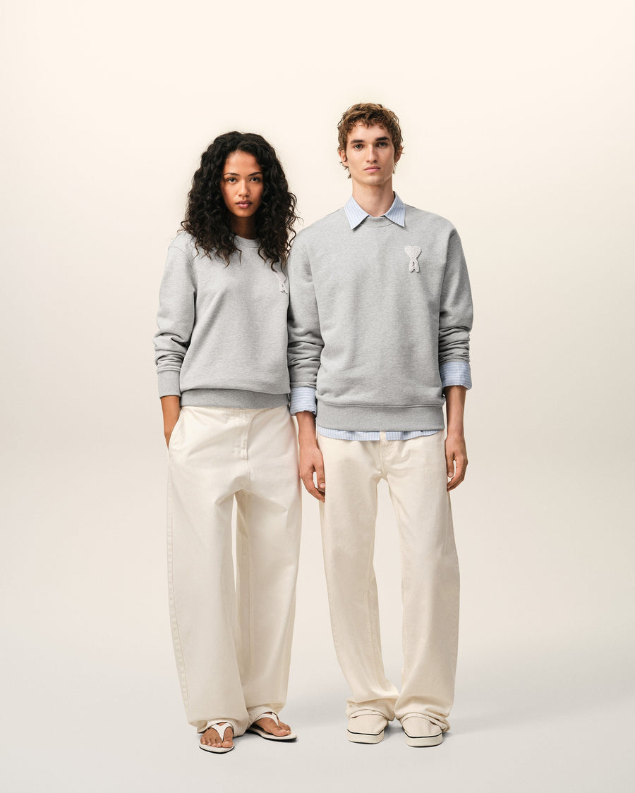 Grey Cotton Knitted Ami De Coeur Sweatshirt