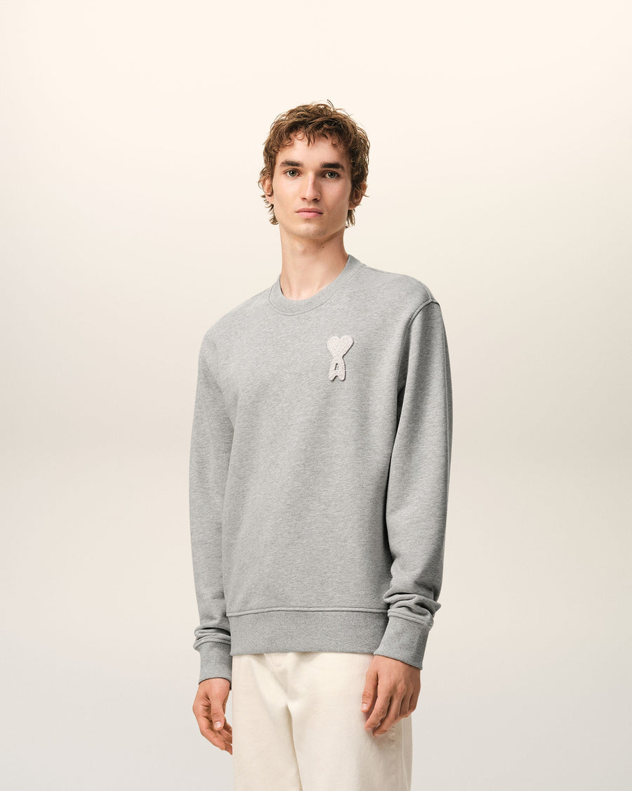 Grey Cotton Knitted Ami De Coeur Sweatshirt