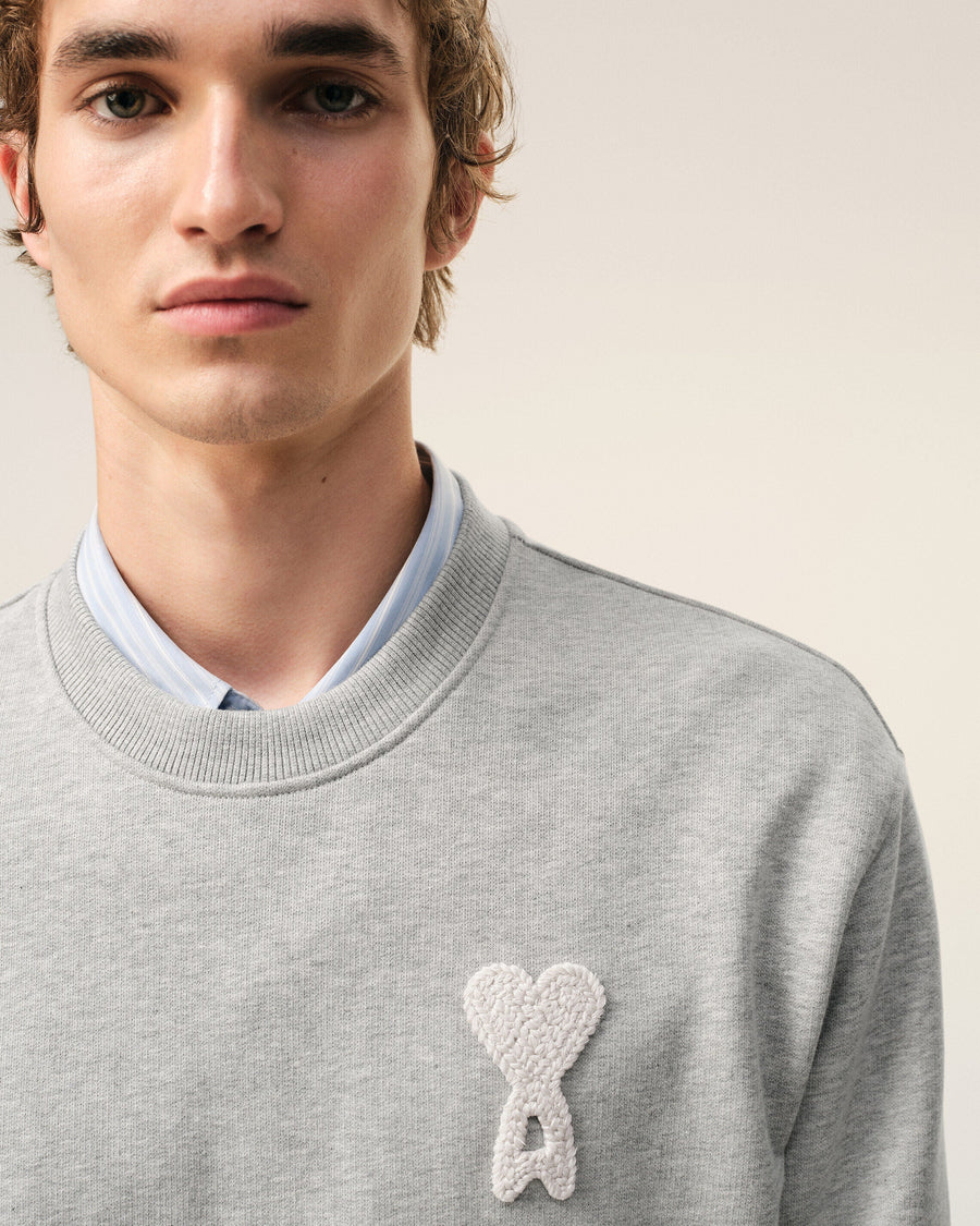 Grey Cotton Knitted Ami De Coeur Sweatshirt