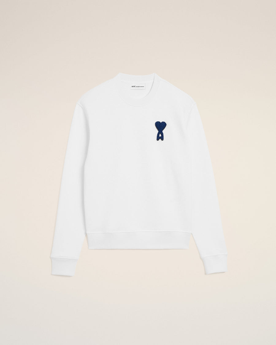 White Cotton Knitted Ami De Coeur Sweatshirt