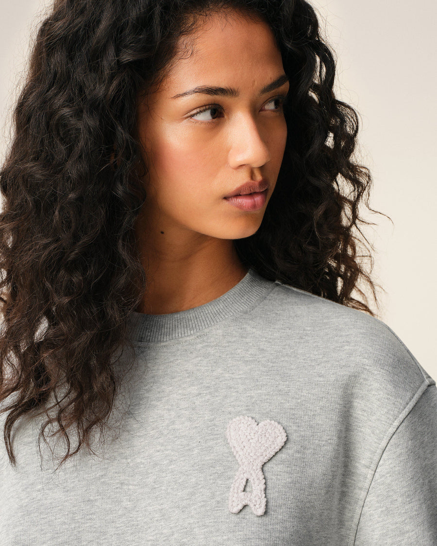Grey Cotton Knitted Ami De Coeur Sweatshirt