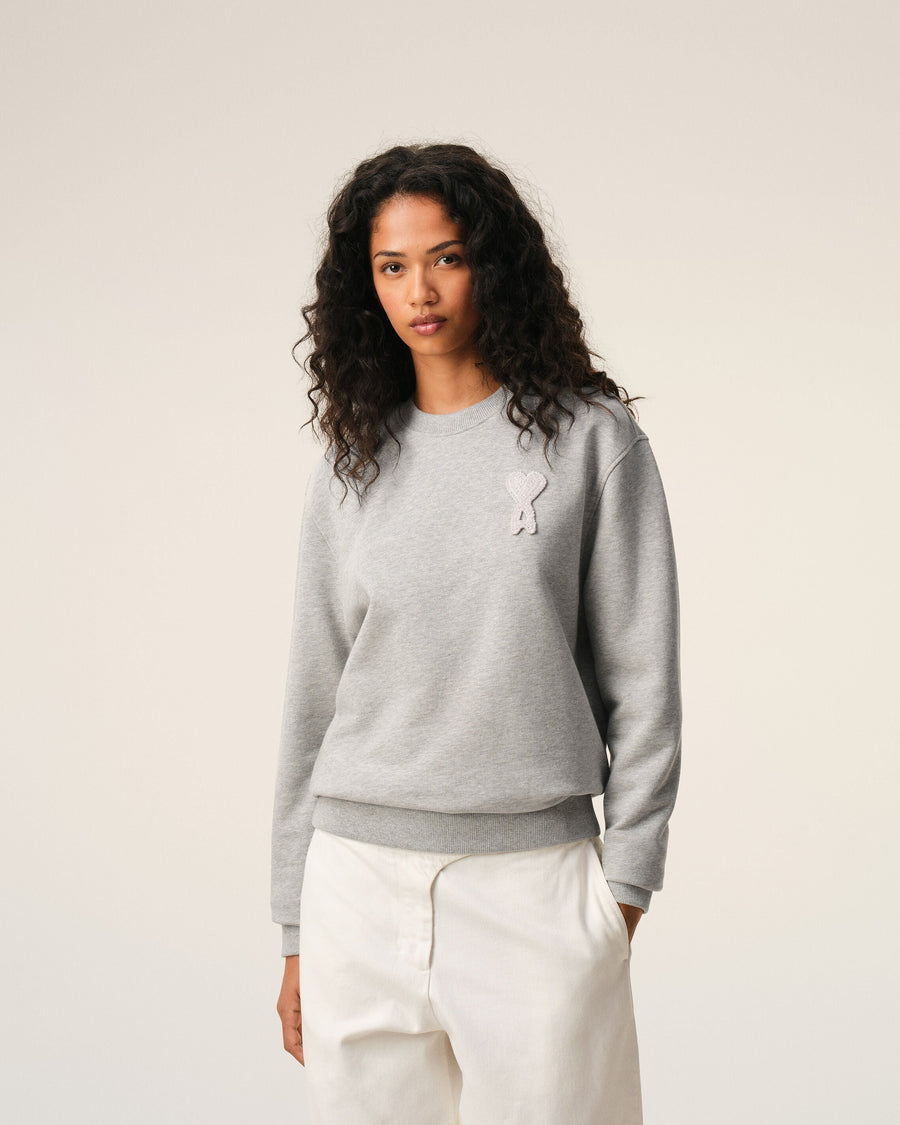 Grey Cotton Knitted Ami De Coeur Sweatshirt
