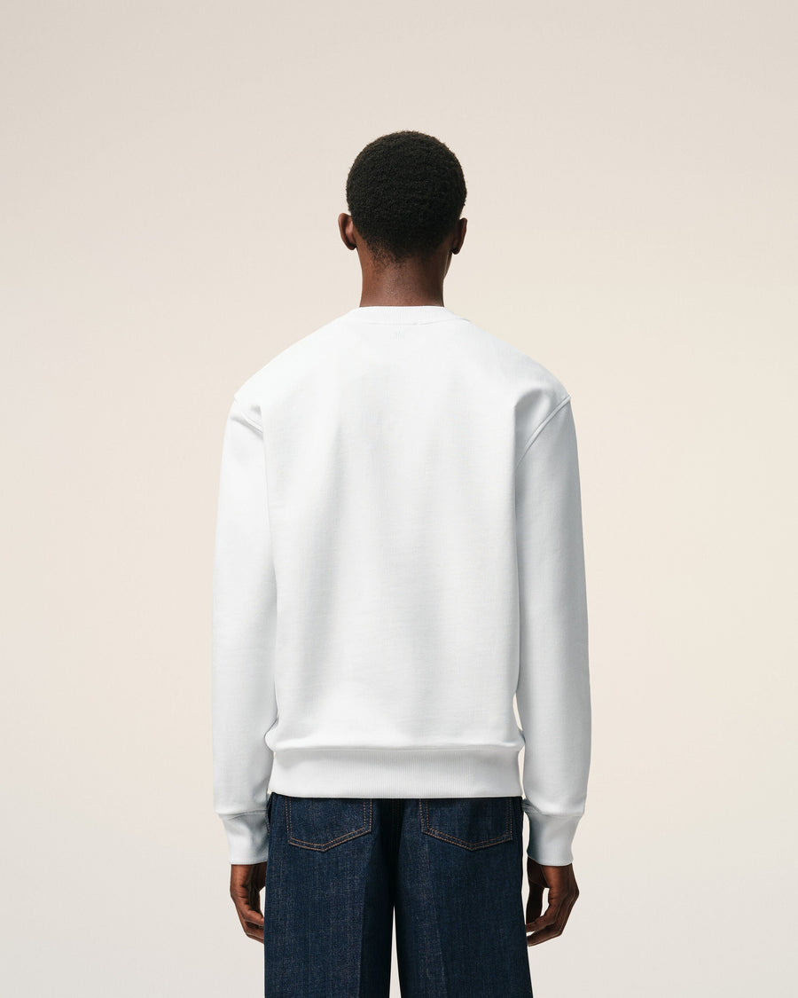 White Cotton Knitted Ami De Coeur Sweatshirt