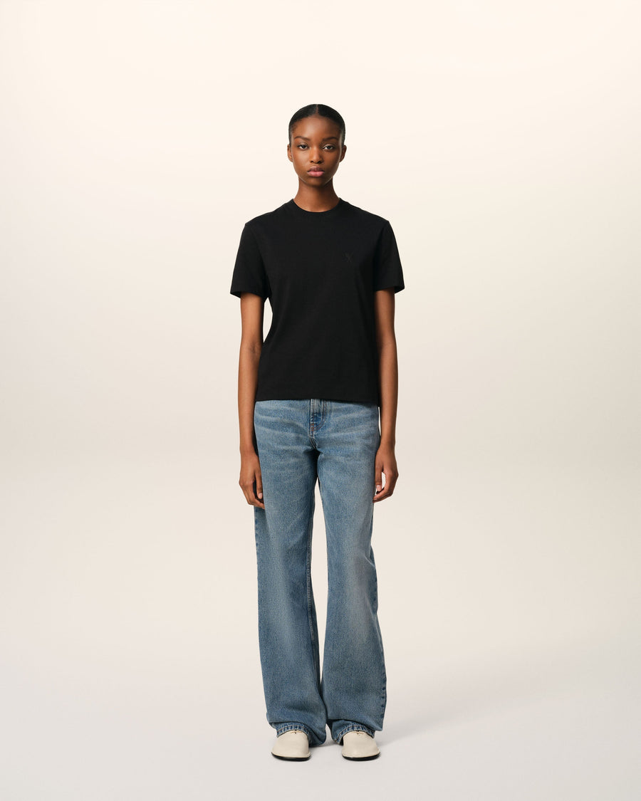 Black Cotton Ami de Coeur T-shirt