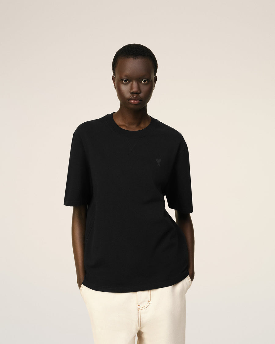 Black Cotton Ami de Coeur T-shirt