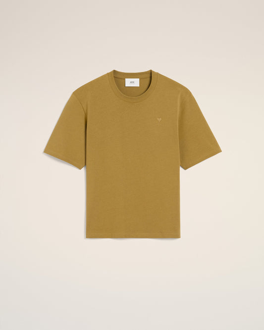 Mustard Cotton Tonal Ami de Coeur T-Shirt