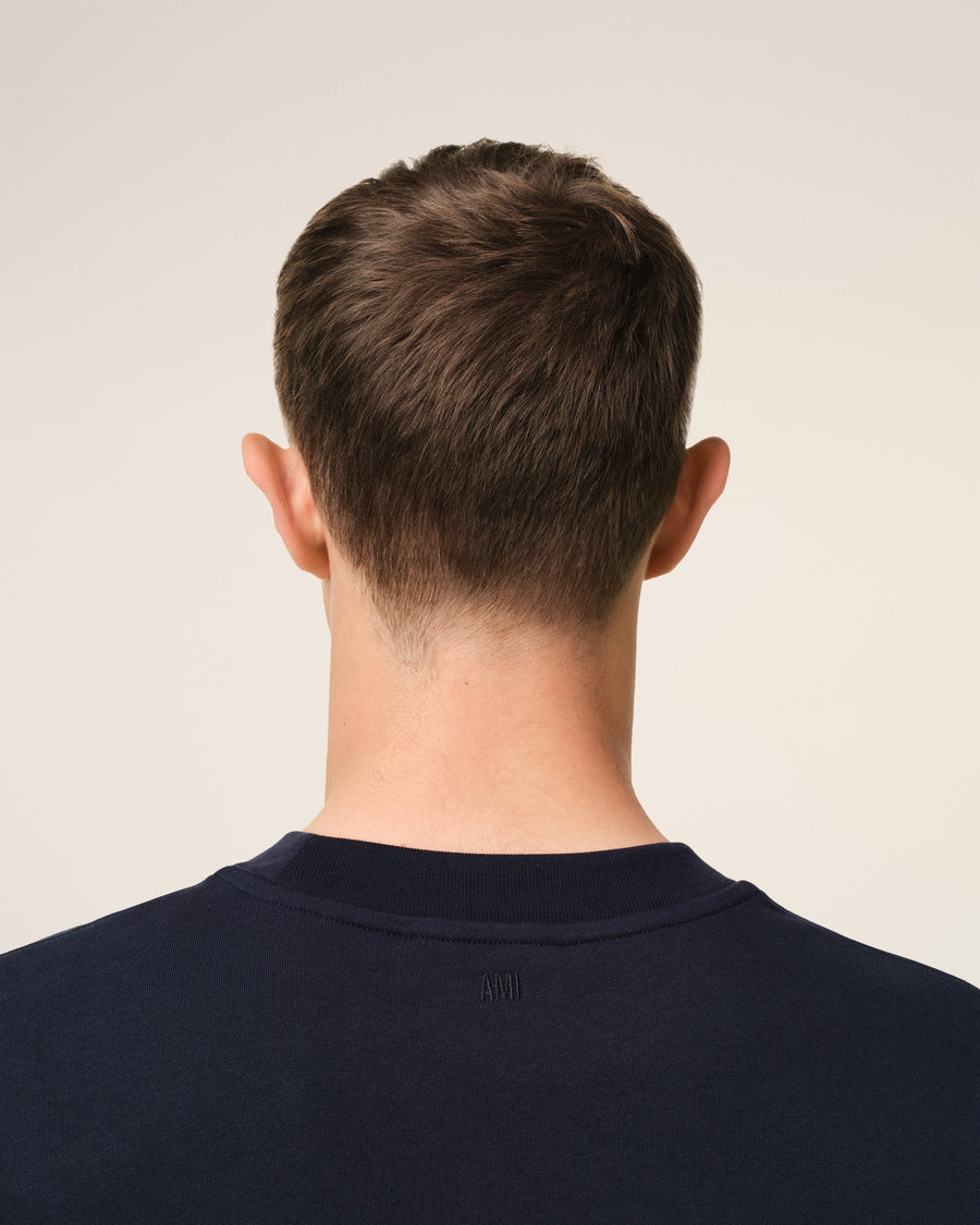 Navy Cotton Ami Paris Patch T-Shirt
