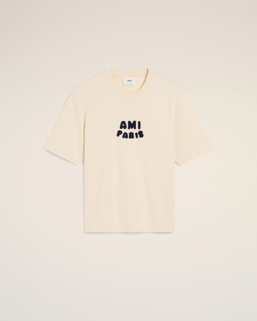 Beige Cotton Ami Paris Patch T-Shirt