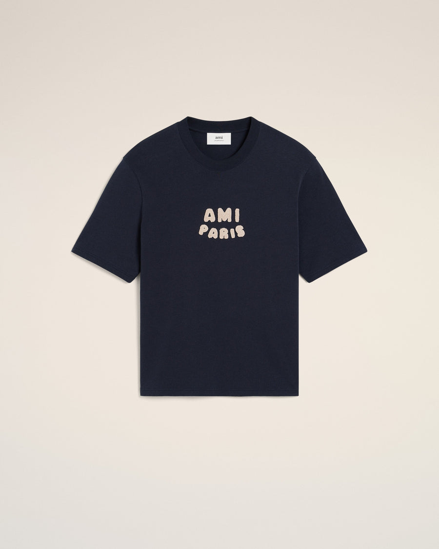 Navy Cotton Ami Paris Patch T-Shirt