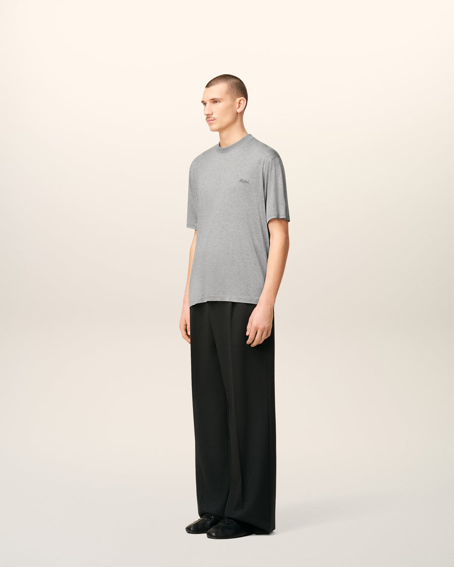 Grey Cotton Short Sleeves T-shirt