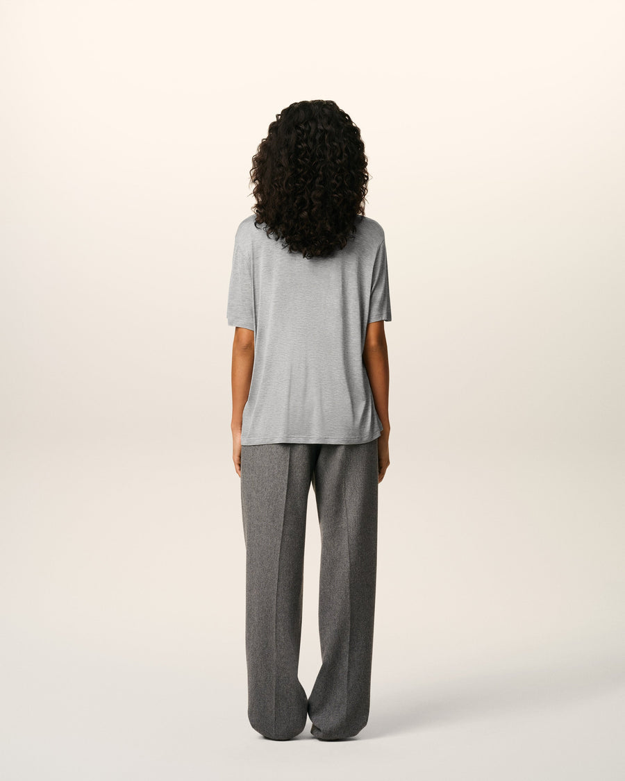 Grey Cotton Short Sleeves T-shirt