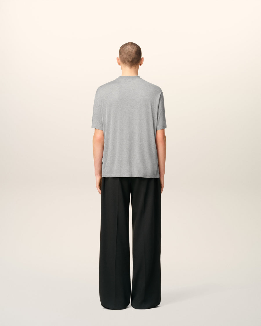 Grey Cotton Short Sleeves T-shirt