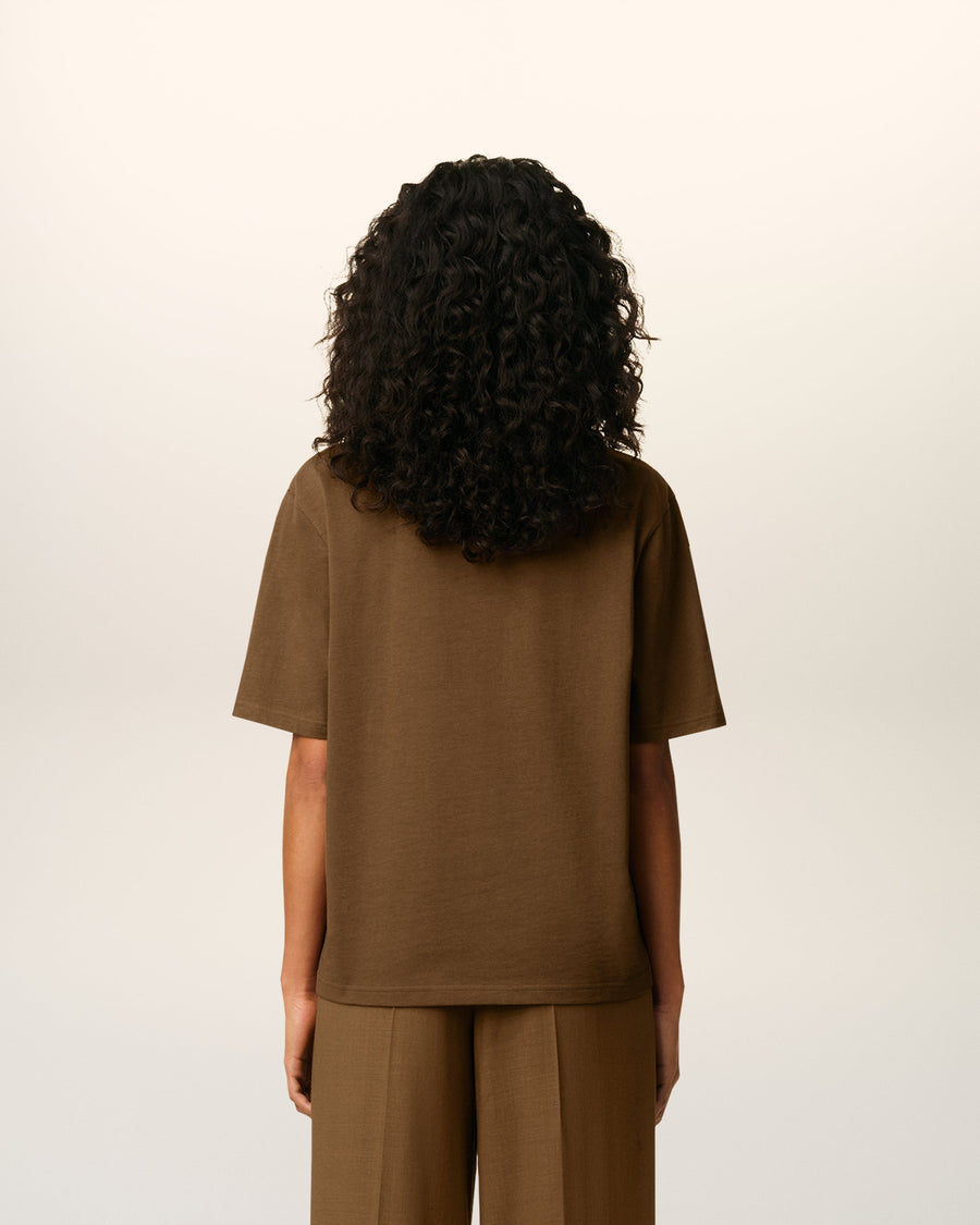 Brown Cotton Ami De Coeur T-shirt