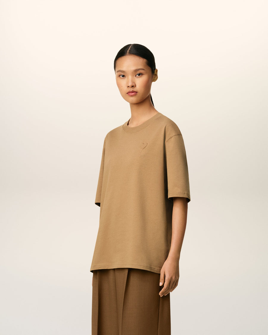 Brown Cotton Ami De Coeur Cosy Fit T-shirt