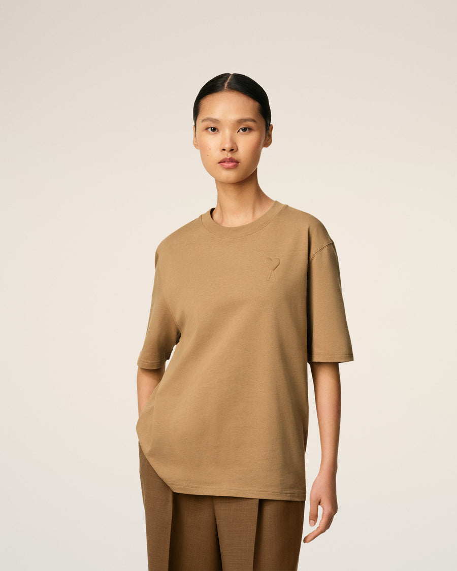 Brown Cotton Ami De Coeur Cosy Fit T-shirt