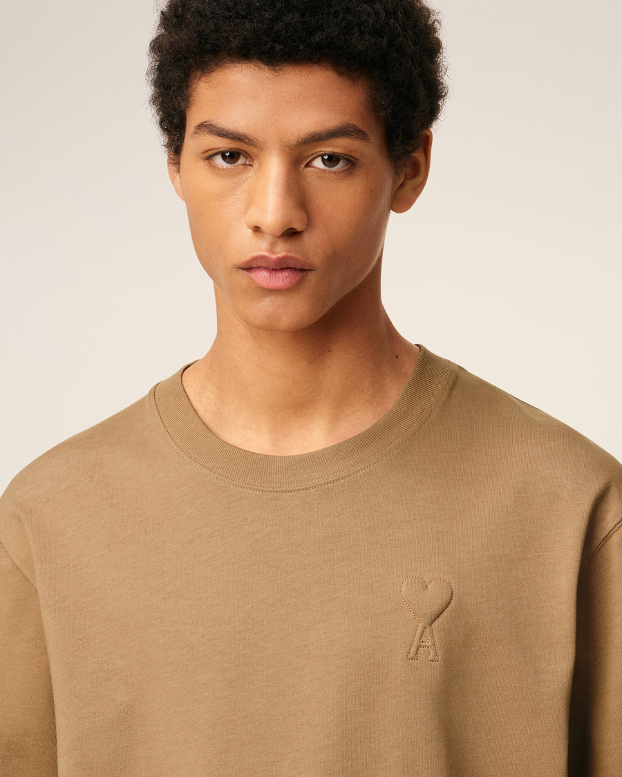 Brown Cotton Ami De Coeur Cosy Fit T-shirt