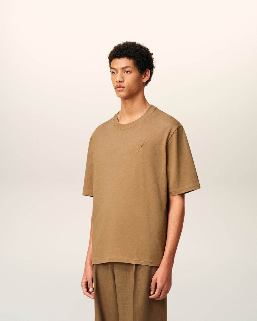 Brown Cotton Ami De Coeur Cosy Fit T-shirt