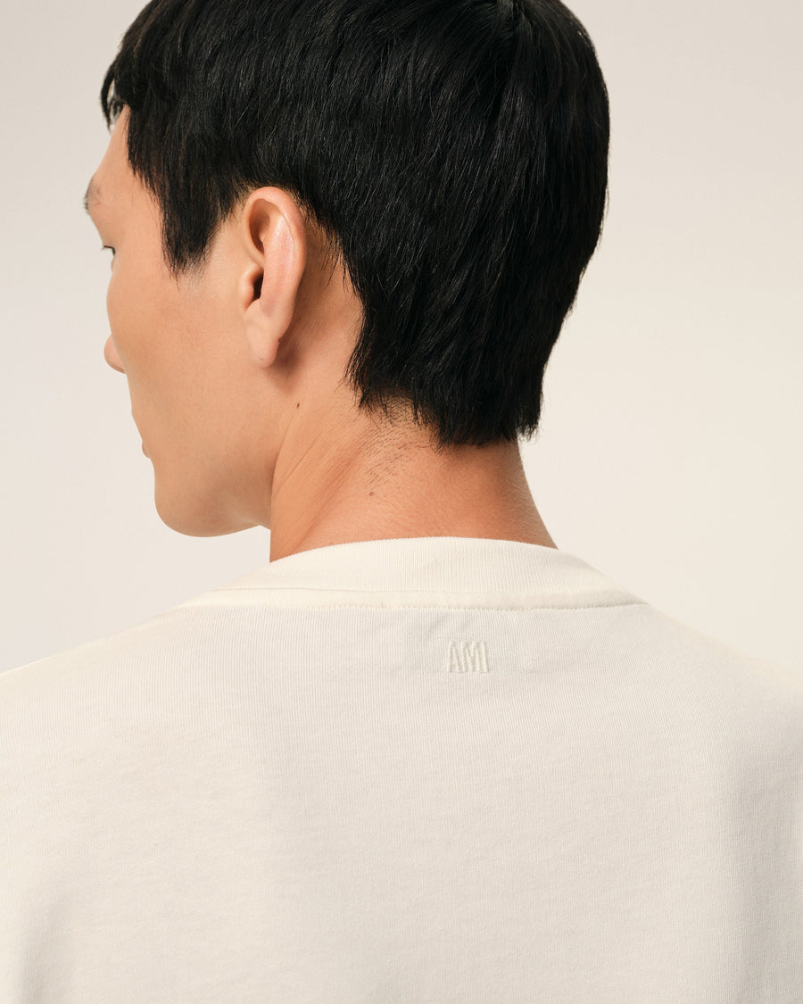 White Cotton Ami De Coeur Embossed T-shirt