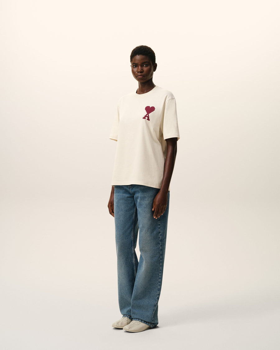 White Cotton Ami De Coeur T-shirt