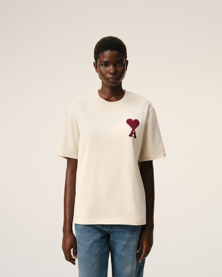 White Cotton Ami De Coeur T-shirt