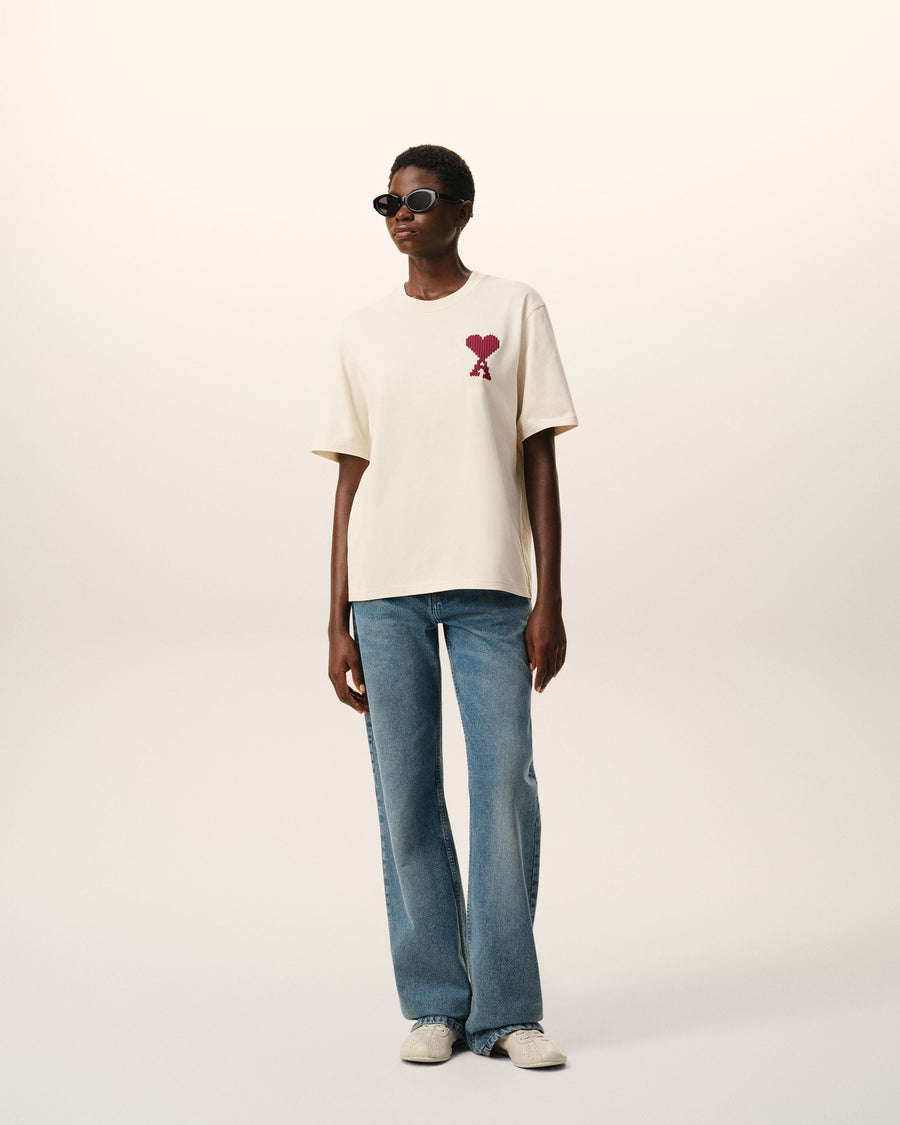 White Cotton Ami De Coeur T-shirt