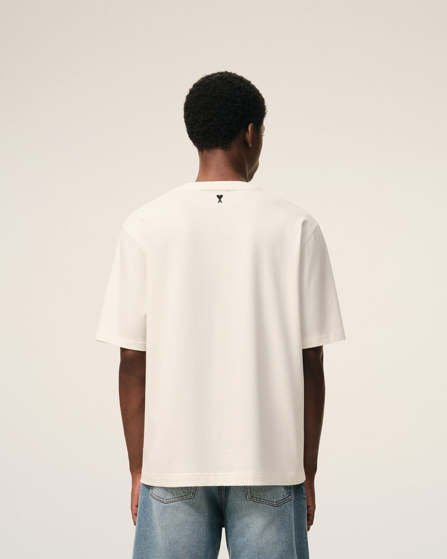 White Cotton Ami Paris Heritage Print T-shirt