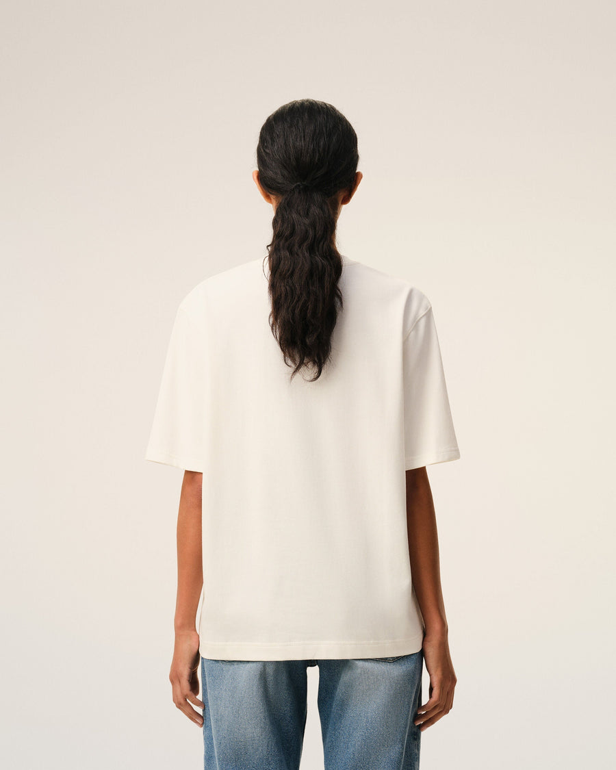 White Cotton Ami Paris Heritage Print T-shirt