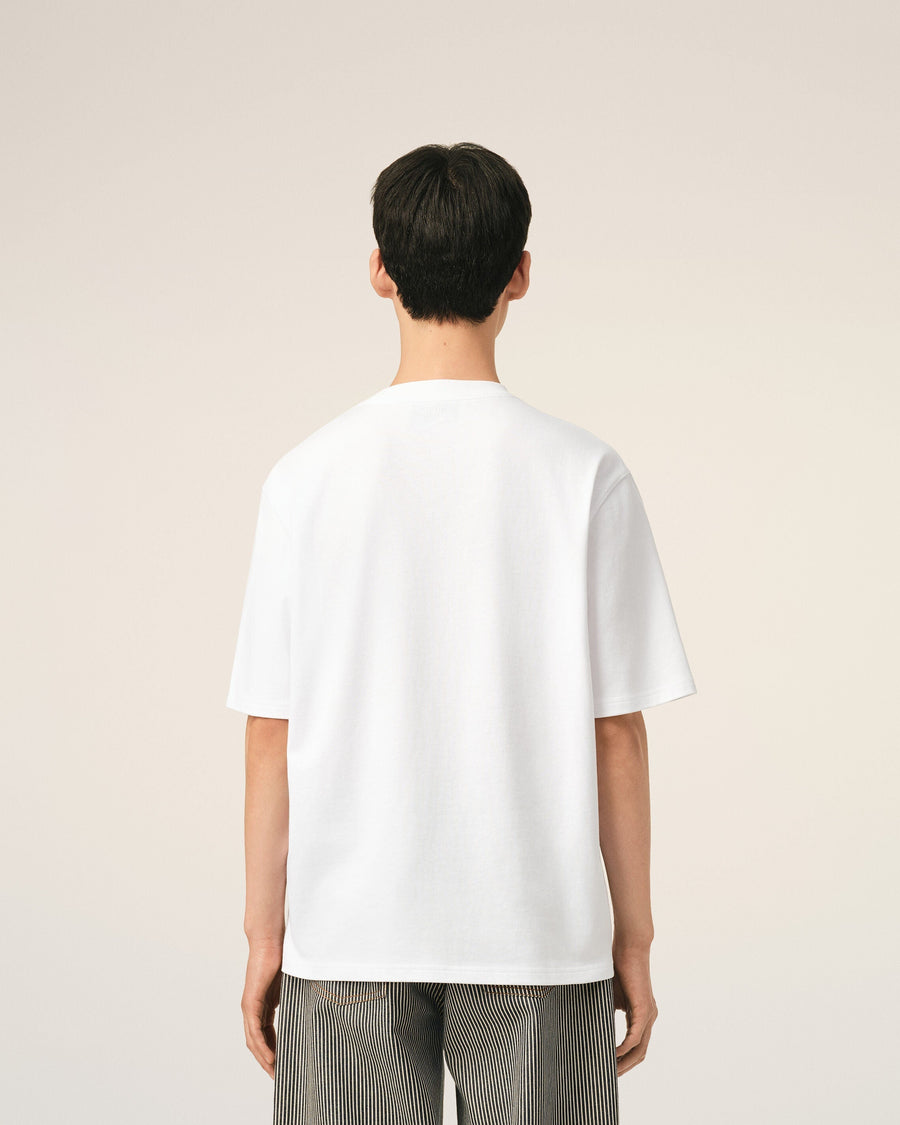White cotton t-shirt with Ami de Coeur tulip